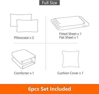6 Pieces Gaming Bedding Set Full Size for Boys Gamer Comforter Set for Boys Girls Kids Teens 6 Piece Bed in A Bag Video Game Bedding for Gamer Room Decorative Full51