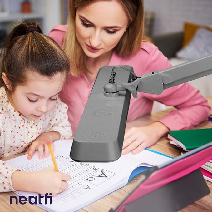 Neatfi XL 2,500 Lumens LED Task Lamp, 30W Super Bright Desk Lamp with Clamp, 162 Pcs SMD LED, Eye-Caring LED Lamp (Non-CCT, Silver)