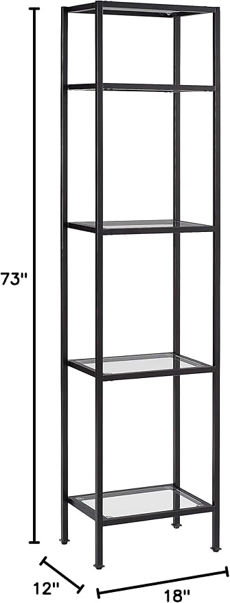 Crosley Furniture Aimee Narrow Etagere Bookcase, Oil-Rubbed Bronze
