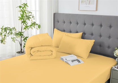 3 Piece Solid Color All Season Bedding Comforter Set Microfiber Soft Lightweight Bedding Set for Kids Teens Adults Room Decor with 1 Comforter and 2 Pillowcases Queen