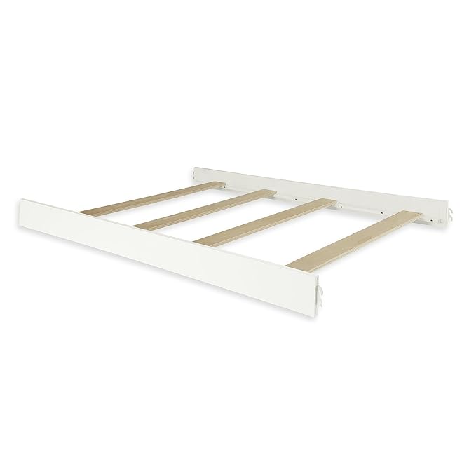 Evolur Universal Convertible Crib Wooden Full Size Bed Rail in White