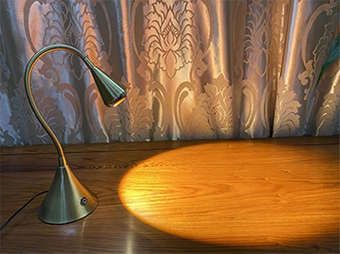 LED Desk Lamp with Touch Dimmer,Eye Caring Desk Lamp for Reading or Working,Table Lamp,Night Light,Reading Desk Lamp for Home Office,LED 5W,3000K Warm Light,Metal,Antique Brass