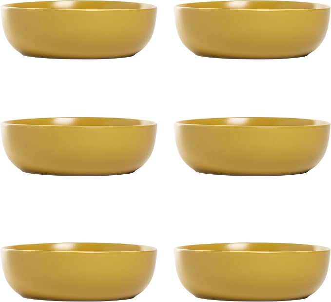 10 Strawberry Street Wazee Matte Coupe Dinnerware, Bowl, Yellow, Set of 6