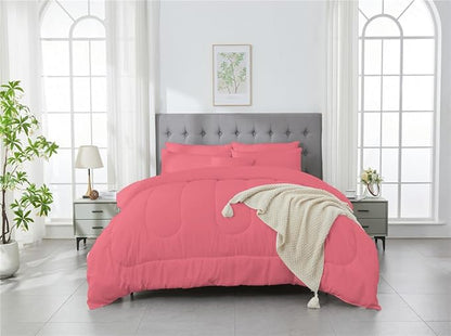 3 Piece Solid Color All Season Bedding Comforter Set Microfiber Soft Lightweight Bedding Set for Kids Teens Adults Room Decor with 1 Comforter and 2 Pillowcases King