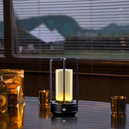 Portable Metal Desk Lamp,3-Color Touch Control, Rechargeable Battery - Ideal Bedside Lamp for Bedroom Nightstand