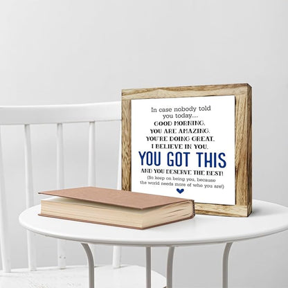 nspirational Wood Sign, Wooden Plaques Table Decor, Office Desk Sign, Farmhouse Home Decorate, Affirmation Signs Decorate Gift, Encouragement Gift, In Case No Nobody Told You Today Signs