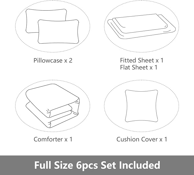 6 Pieces Bed in A Bag Gamer Bedding Set for Boys Kids Adult Gaming Comforters Set,Boys Bed in A Bag Set Queen Size Comforter with Fitted Sheet Flat Sheet Pillowcase pillowsham,DJTH5025Queen