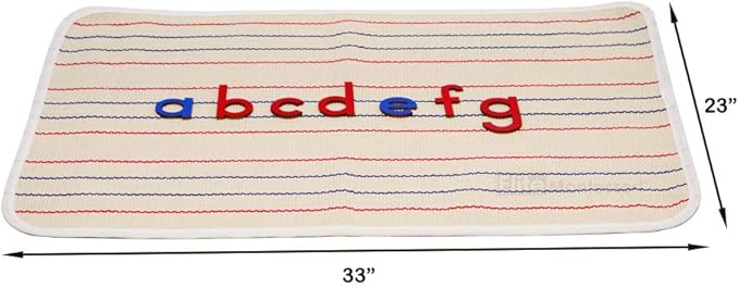 Elite Montessori Materials Accessories Edged Rug with lines Lower Case LARGE Movable Alphabet Working Rug - Three Row