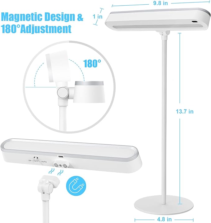 Desk Lamp, Full Dimmable LED, Magnetic, Rechargeable, Eye Caring, 180° Adjustable, USB Charging, LAMP for Home Office, Study Dorm School Students College Gift