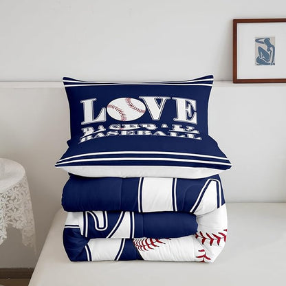 Feelyou Kids Baseball Comforter Set Twin Size Sports Game Bedding Set for Boys Girls Teens Bedroom Decor Baseball Gaming Comforter Gift for Baseball Lover Duvet Set with 1 Pillow Case