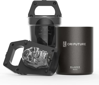 GLAZER mini, Clear Skull Ice Mold for Bourbon