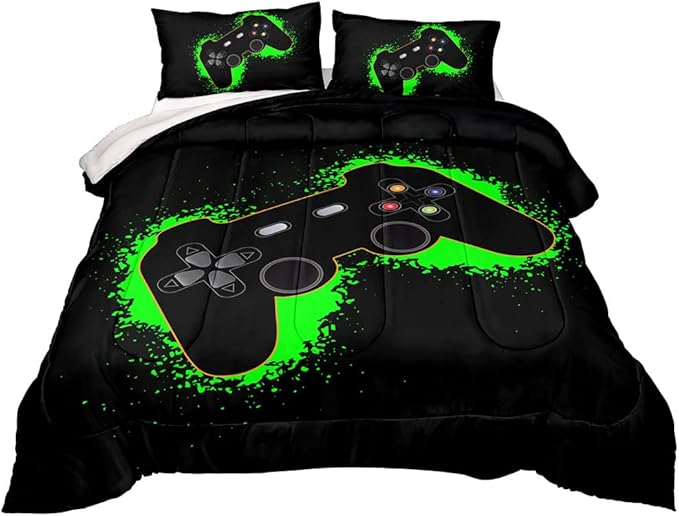 Gaming Comforter for Boys Teen,Game Contoller Bedding Set for Boys Kids,Down Alternative Comforter for All Season,Gamer Home Decor for Boys Comforter Set (Comforter-game38, Twin)
