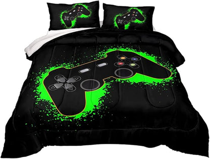 Gaming Comforter for Boys Teen,Game Contoller Bedding Set for Boys Kids,Down Alternative Comforter for All Season,Gamer Home Decor for Boys Comforter Set (Comforter-game38, Full)