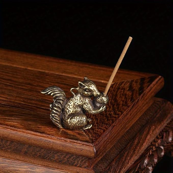 Vintage Solid Brass Squirrel Figurine - Adorable Desk Decor for Collectors - Perfect Home or Office Accent(Squirrel)