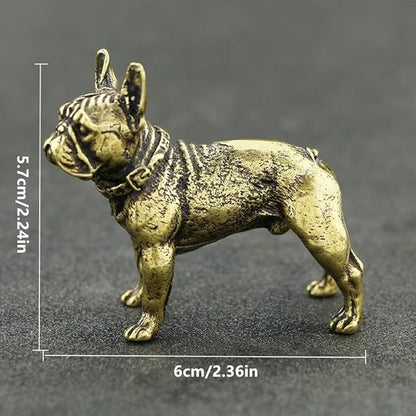 Vintage Solid Brass Miniature - Delicate Bulldog Desk Ornament for Pet Enthusiasts - Exquisite Collectible and Home Décor Accent（Bulldog）