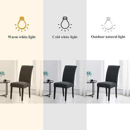 Joccun Chair Covers for Dining Room Set of 2,Dining Chair Slipcover Stretch Dining Room Chair Covers Seat Protector,Washable Parsons Chair Cover for Home,Banquet(Dark Gray,2 Pack)