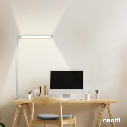 Neatfi 7000 High-Lumens Premium LED Desk Lamp - Touch Controlled, Clamp-on, UltraBright, 4000K Color Temperature, 70W Dimmable Light, Adjustable Head for Home Office and Study (25 Inches, Gray)