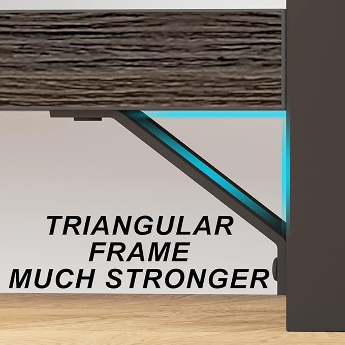 IBF Industrial 5 Cube Storage Organizer Bookshelf, Rustic Low Horizontal Book Shelf, Metal and Wood Cube Bookcase for Bedroom, Modern Wide Cubby Shelf for Living Room Home Office, Dark Grey Oak, 47 In