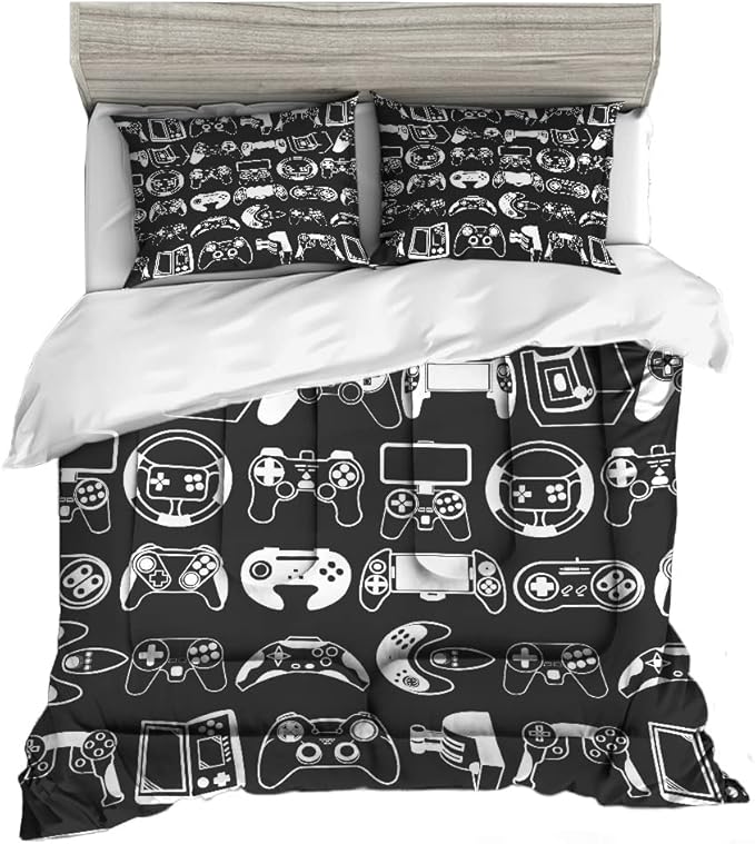 Sunnycitron Kids comforter sets Gamer Bedding Sets for Boys Twin Comforter Set Gaming Comforter Sets Gamer Comforter Set for Boys Gaming Bed Gamer Room Decor,1 Comforter 2Pillowcase