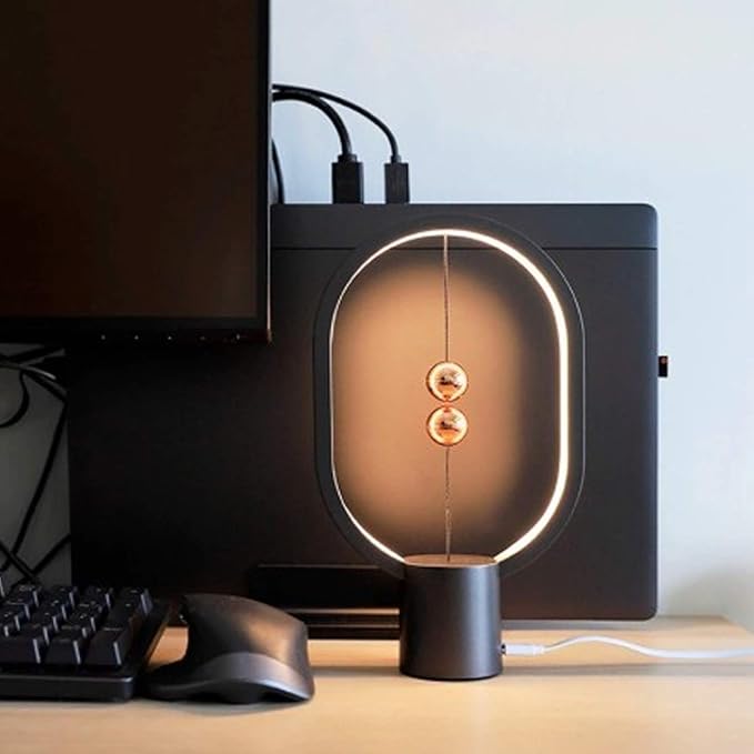 01 Heng Balance Lamp, Smart Magnetic Balance Lamp Magnetic Desk Lamp USB Powered Night Light LED Warm Eye-Care Lamp for Office Bedroom Living Room