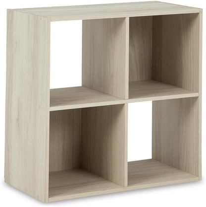 Signature Design by Ashley Socalle Modern 4 Cube Storage Organizer or Bookcase, Whitewash