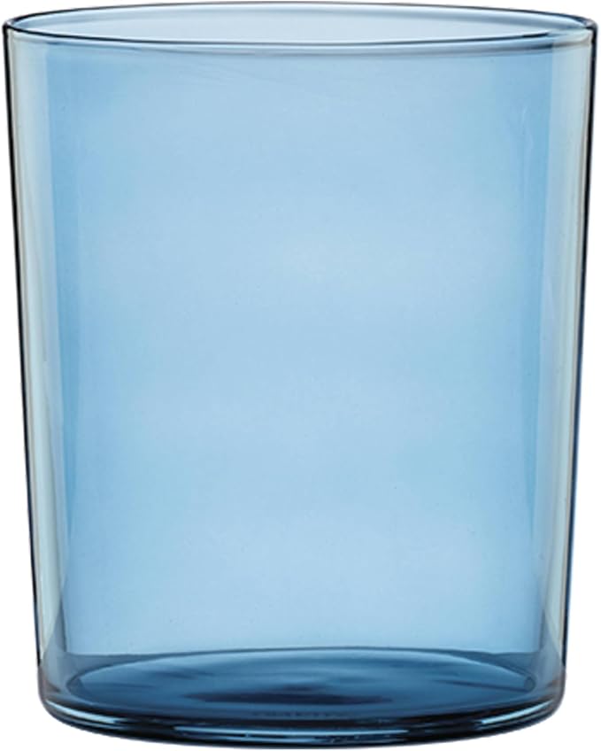 Oneida Stackables Blue Drinking Glasses, Set of 12 | glass, dishwasher safe | 6 short 8.5oz and 6 tall 14oz glasses | vibrant blue stackable design | 2.5 inch