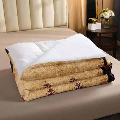 Bear Comforter Set Full Size Farmhouse Wild Animal Comforter Retro Bear Family Bedding Set for Kids Boys Girls Brown Bear Paws Duvet Set Rustic Bedroom Decor Quilted Set 3Pcs