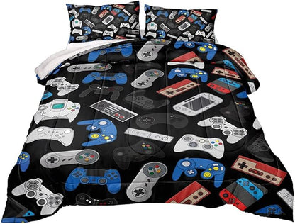 Gaming Comforter for Boys Teen,Game Contoller Bedding Set for Boys Kids,Down Alternative Comforter for All Season,Gamer Home Decor for Boys Comforter Set (Comforter-Game36, Full)