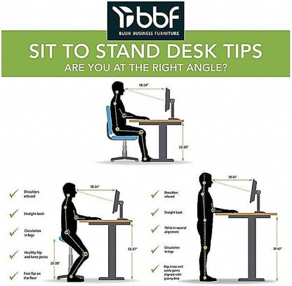 Bush Business Furniture Move 60 27-48-Inch Adjustable Desk, Black Walnut/Cool Gray Metallic (M6S6030BWSK)