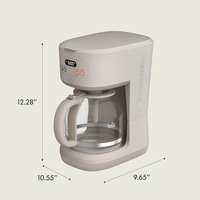 BREW 12-Cup Programmable Coffee Maker with No-Drip Glass Carafe, Oatmilk
