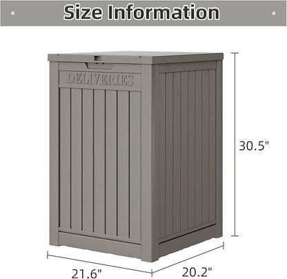 Package Delivery Box for Outside, 48 Gallon Storage with Lockable Secure Design, Large Resin Outdoor Package Drop Cabinet