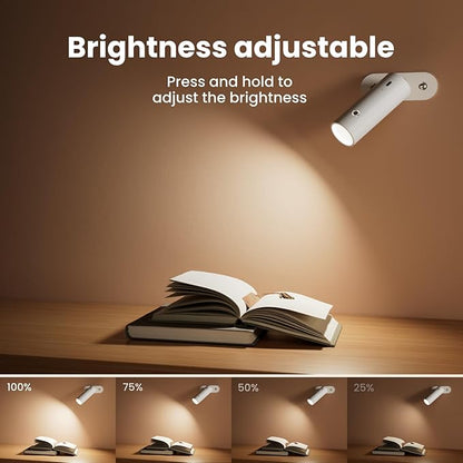 SIEPUNK Cordless Desk Lamp for Home Office, 4 in 1 Multifunctional Rechargeable Touch 3 Colour Temperature Table Lamp with Clamp, Portable Magnetic Bedside Night Desk Light, Ideal for Gifts, White