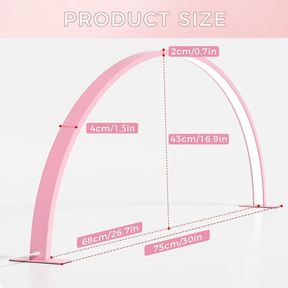 Charme Princesse 30in Half Moon Lamp 48W Half Moon Nail Desk Lamp 1600 Lumen LED Lash Light 3 Color Temperature Lash Lamp for Lashes Eyelash Extensions Tattoo Skin Care (Pink) M18S-14-US