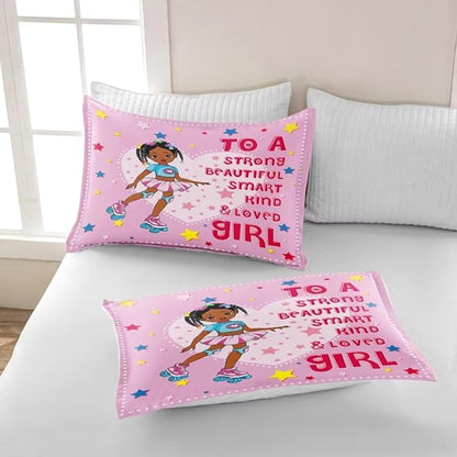 Black Ballerina Comforter Twin Sets for Girls Toddle,Black Girl Magic Comforter Set for Teens Kids,African American Afro Girl Inspirational Bedding Sets