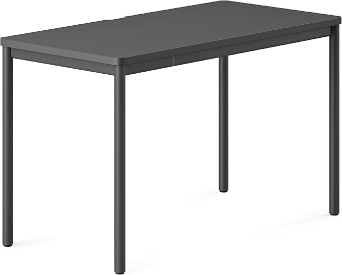 Branch Daily Desk - Functional At Home Office Desk with Effortless Assembly, Timeless Design, Rounded Corners, and Built-in Cable Notch - 48” W x 28.5” H x 24” D - Charcoal Work Table
