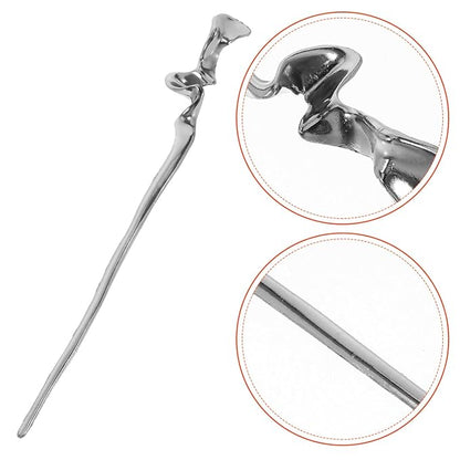 Lurrose Metal Hair Sticks for Women 2Pcs Chinese Hairpins Vintage Hair Jewelry Accessories for Buns and Styling 6.69In Durable Chopsticks with Geometric Design