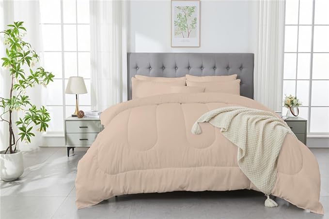 3 Piece Solid Color All Season Bedding Comforter Set Microfiber Soft Lightweight Bedding Set for Kids Teens Adults Room Decor with 1 Comforter and 2 Pillowcases Twin