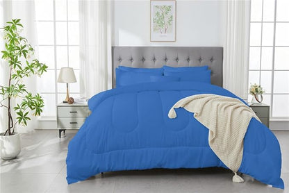 3 Piece Solid Color All Season Bedding Comforter Set Microfiber Soft Lightweight Bedding Set for Kids Teens Adults Room Decor with 1 Comforter and 2 Pillowcases Twin