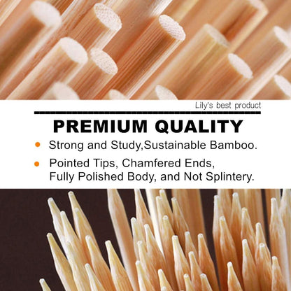 HOPELF 4" Natural Bamboo Skewers Sticks for Appetiser，Fruit，Cocktail，Kabob，Chocolate Fountain，Grilling，Barbecue，Kitchen，Crafting and Party.More Size Choices 4"/6"/8"/10"/12"/14"/16"/17.5"/30"/36"