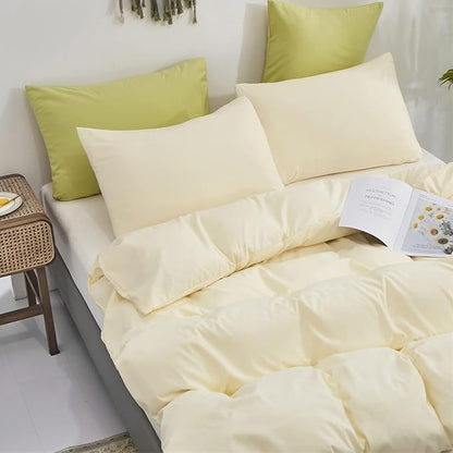 Light Yellow Comforter Set King Off White Bedding Set Beige Comforter Set King Men Breathable Ivory Bedding Set Women Soft Off White King Ivory Bedding Comforter Set King