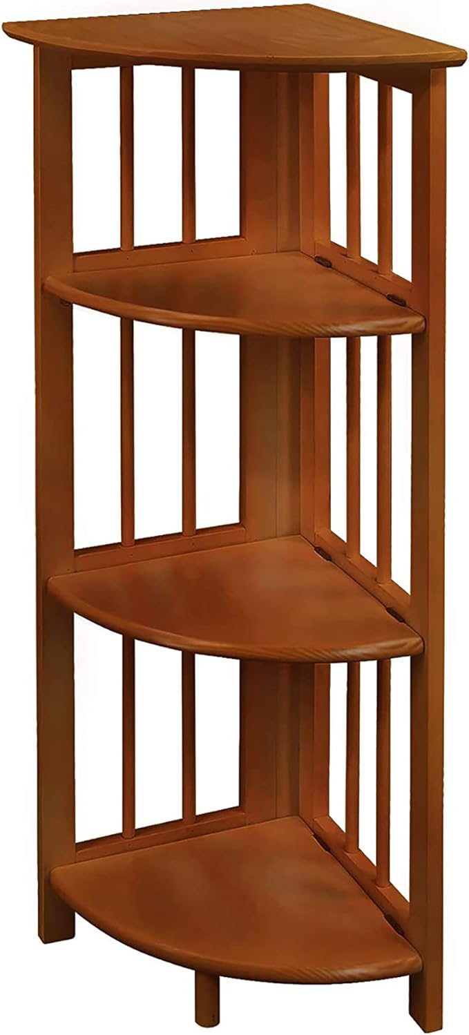 Casual Home 3-Shelf Folding Stackable Bookcase and Casual Home 4-Shelf Corner Folding Bookcase Bundle