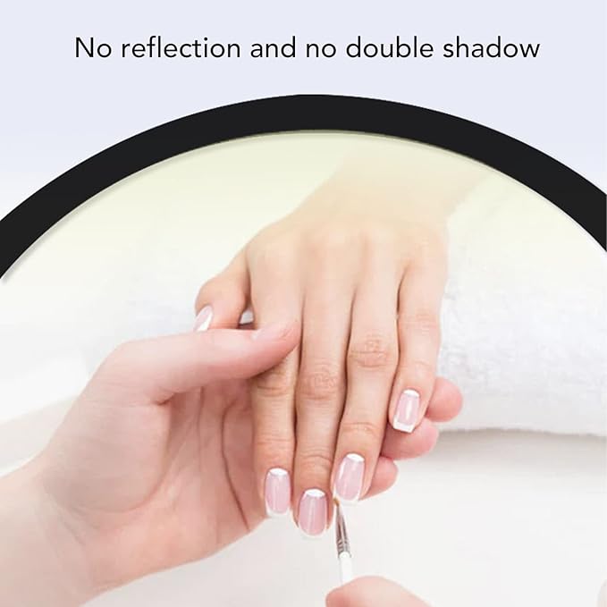 Dioche Half Moon LED Desk Lamp, 25W Black 3000K‑6000K Rhinestone Half Moon Desktop LED Lamp for Nail Art, Tattoo 100‑240V (US Plug)