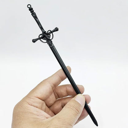 2PCS Hair Sticks for Buns,Hair Chopsticks,Sword Hair Pin,for Vintage Hair,Renaissance Chinese Hair Accessories,Metal Sword Hair Pins,Ancient Style Sword Hair Chopstick LINYUEARUI-Black&Silver