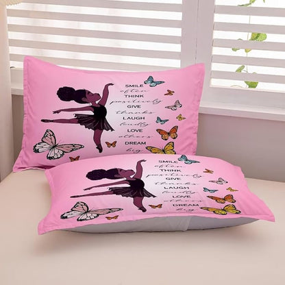 Black Girl Comforter Twin Sets,Black Girl Magic Bedding Set,African American Girl Comforter Set for Kids Teens,Cute Afro Melanin Princess Toddler Bed Set