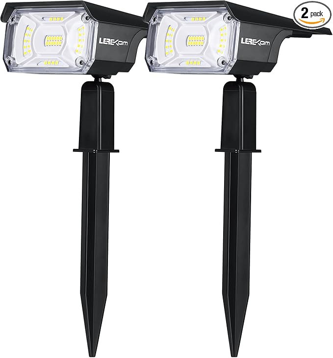 Solar Spot Lights, IP65 Waterproof 40 LEDs Landscape Spotlights,USB & Solar Powered Wall Lights Dark Sensing Auto On/Off,3 Modes Outdoor Solar Garden Lights for Yard Porch 2 Pack