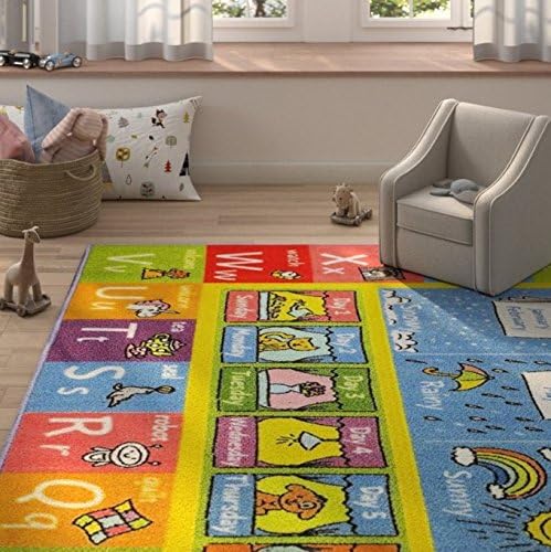 KC Cubs ABC Alphabet Animal Educational Nylon Area Rug