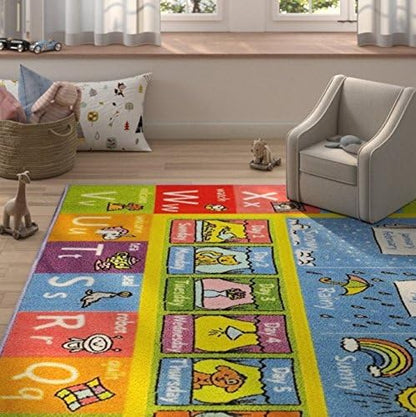 KC Cubs ABC Alphabet Animal Educational Nylon Area Rug
