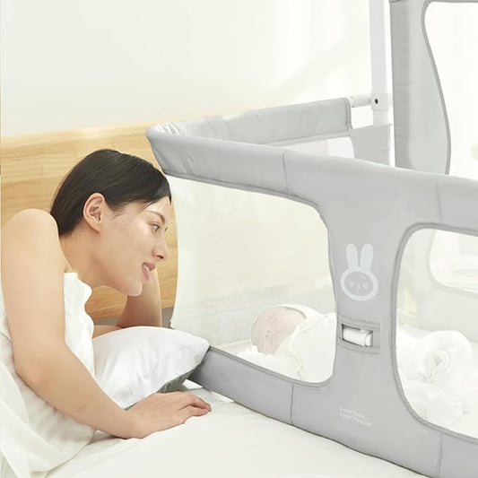 SISTINE Baby Bedside Crib, 3 in 1 Baby Bassinet, Baby bedside bassinet, Safe bedside bassinet,Crib Safe Sleeping Together，Infant/Baby Boy/Baby Girl/Crib Side Bassinet (Gray)
