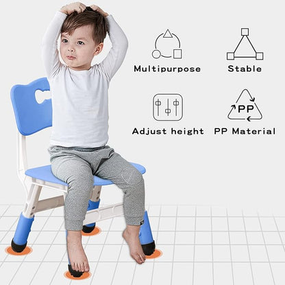 Adjustable Kid Chairs Indoor 3 Level Adjustable Suitable for Children Age 2-6. Maximum load-bearing 220LBS Suitable for Family Classroom and Nursery Child Seat Set (2-Pack-Navy Blue)