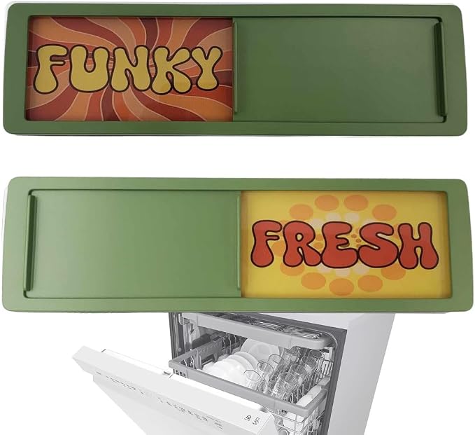 Funny Kitchen Gadgets Clean and Dirty Sign for Dishwasher, Retro Kitchen Accessories, Funny Clean Dirty Magnet for Dishwasher Clean Dirty Sign, Mid Century Modern Kitchen, Gadgets for Kitchen (Funky)